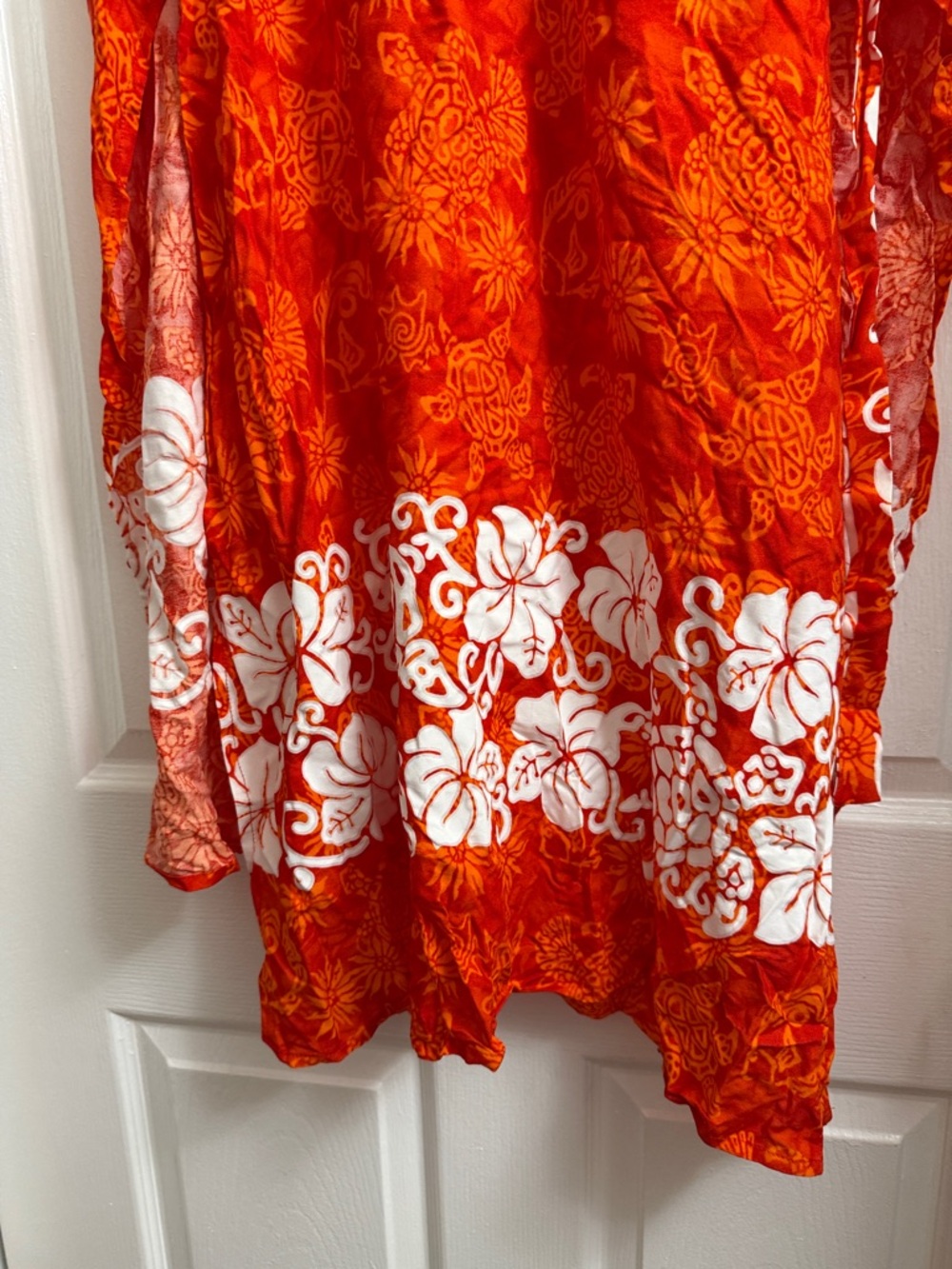 Women's Orange Floral Swim Coverup Dress - Picture 2 of 6